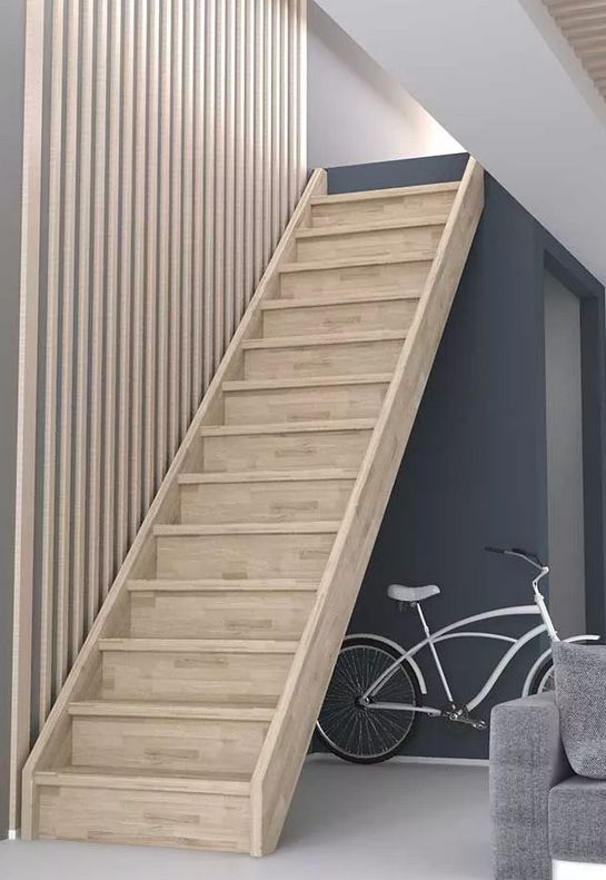 DOLLE HELSINKI - schody rovné s podstupnicemi, dub nelakovaný/černá